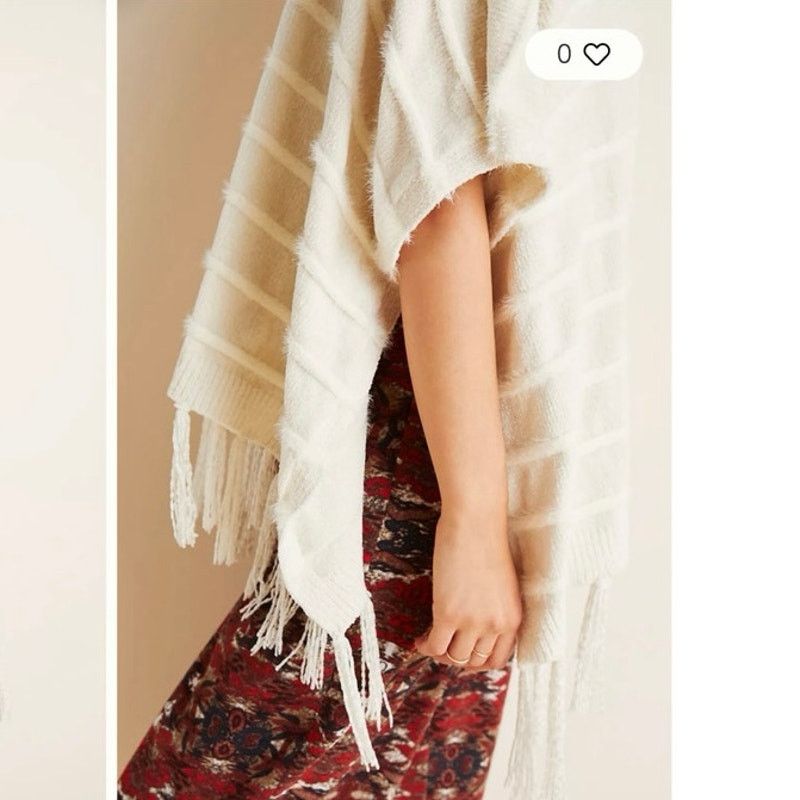 Anthropologie Anthropologie Miette Chenille Cozy Kimono Fringe Trim Ecru Size ONE SIZE - 4 Thumbnail