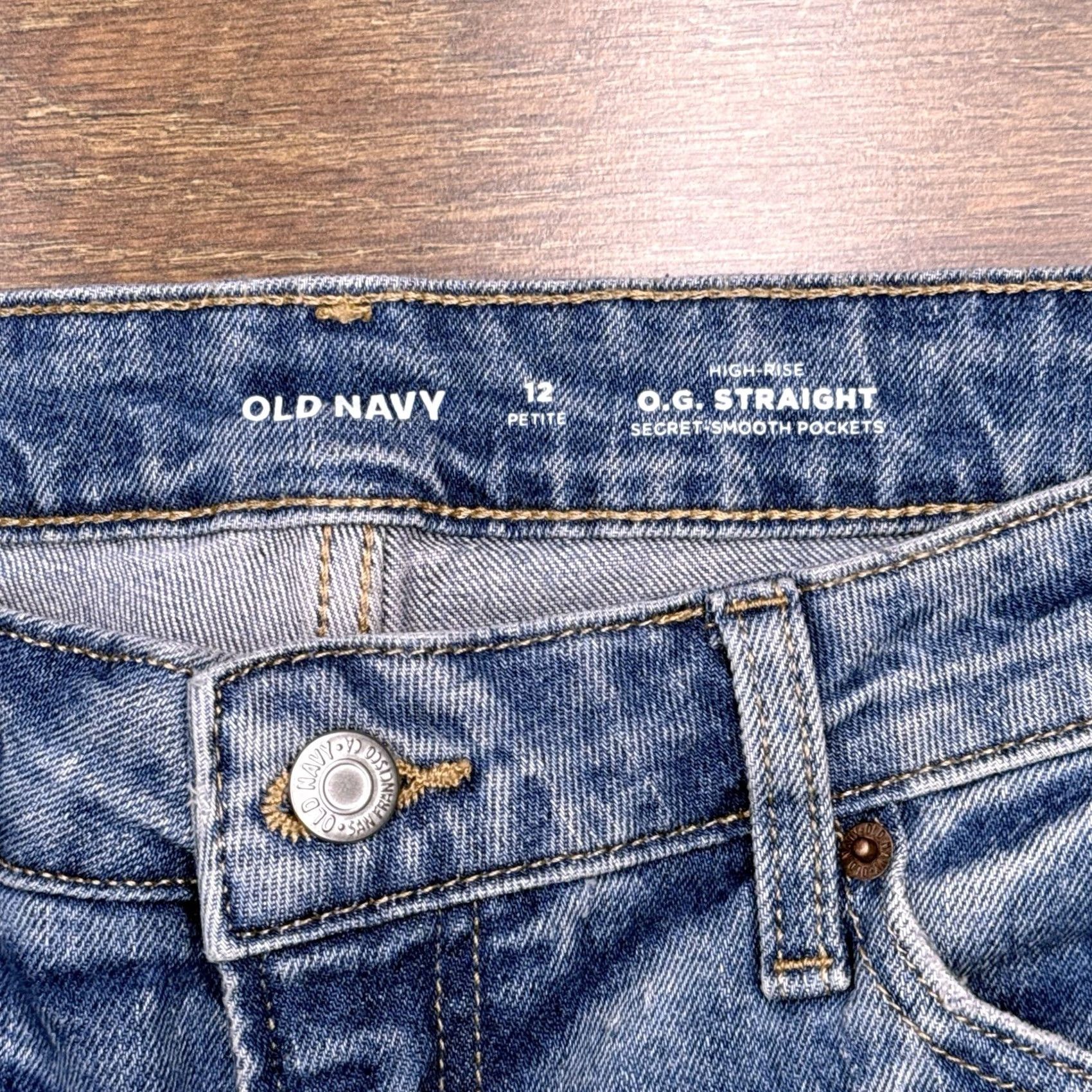 Old Navy Old Navy Jeans Womens 12P Petite High Rise Slim 5-Pocket Blue Denim Vintage No N/A Size 34" / US 12 / IT 48 - 4 Thumbnail