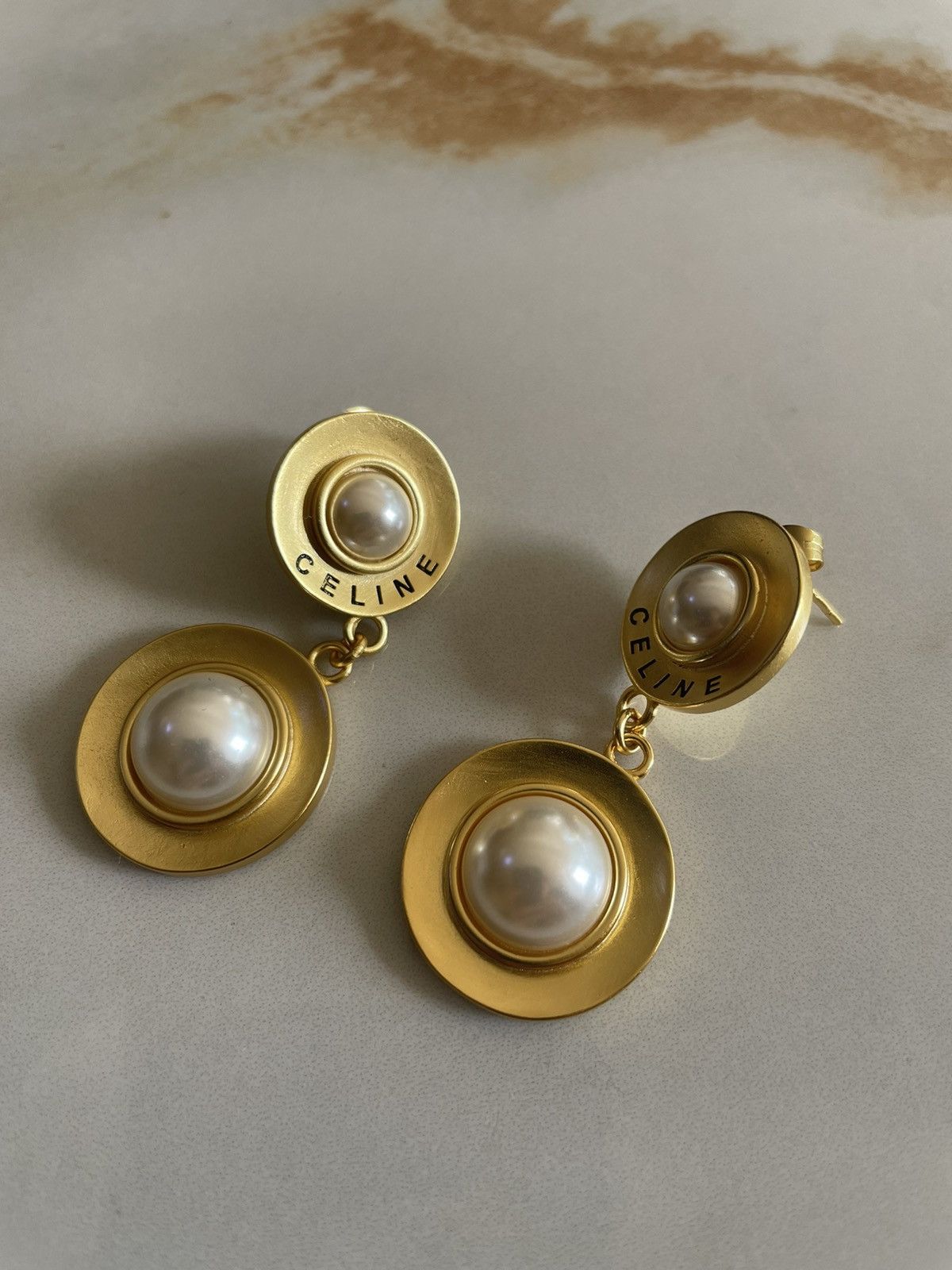 image of Celine Vintage Earring in Gold, Women's