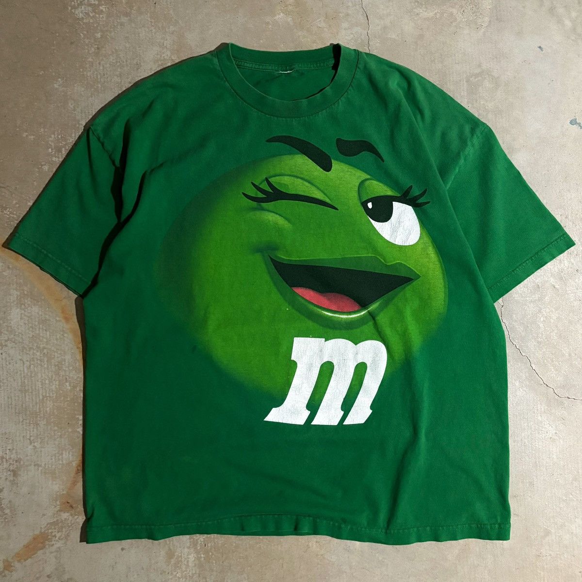 Japanese Brand × Vintage Vintage Green M&M Face Tee Size US XL / EU 56 / 4 - 1 Thumbnail