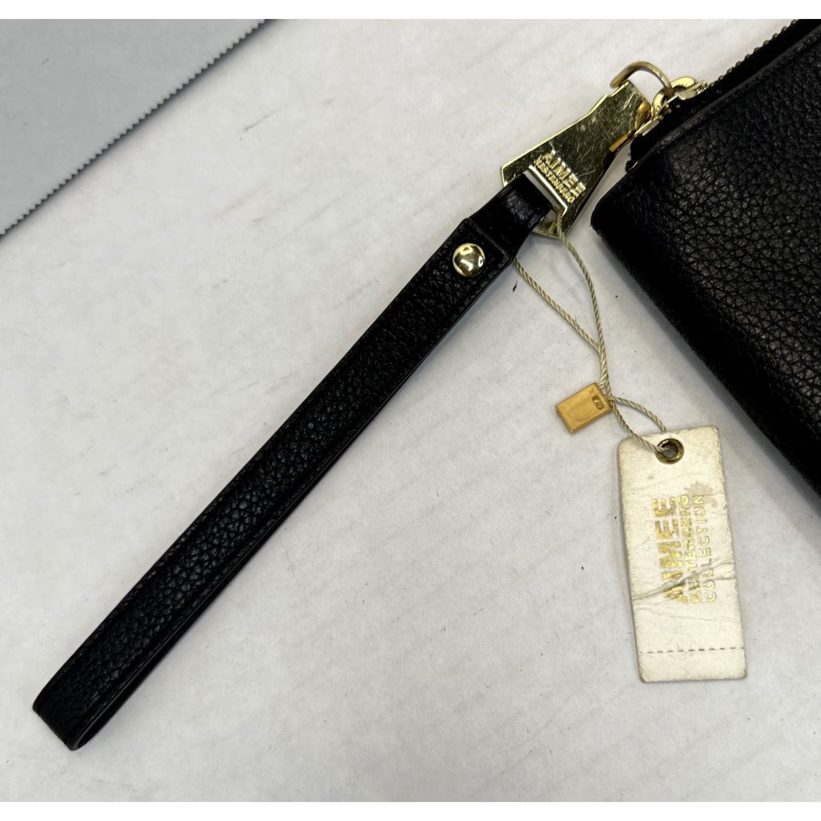 Vintage Aimee Kestenberg Wallet Wristlet Black Genuine Leather Flip Zip Snap 10 Card Slot Mirror ID Womens Leather Wristlet Size ONE SIZE - 5 Thumbnail