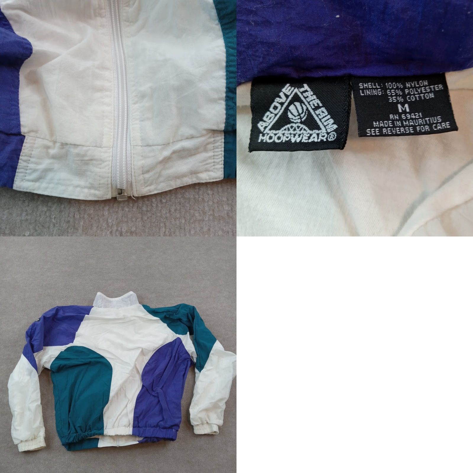 Vintage Hoopwear Windbreaker Mens Medium Extra Large XL Blue White Full Zip Lined Size US M / EU 48-50 / 2 - 8 Thumbnail