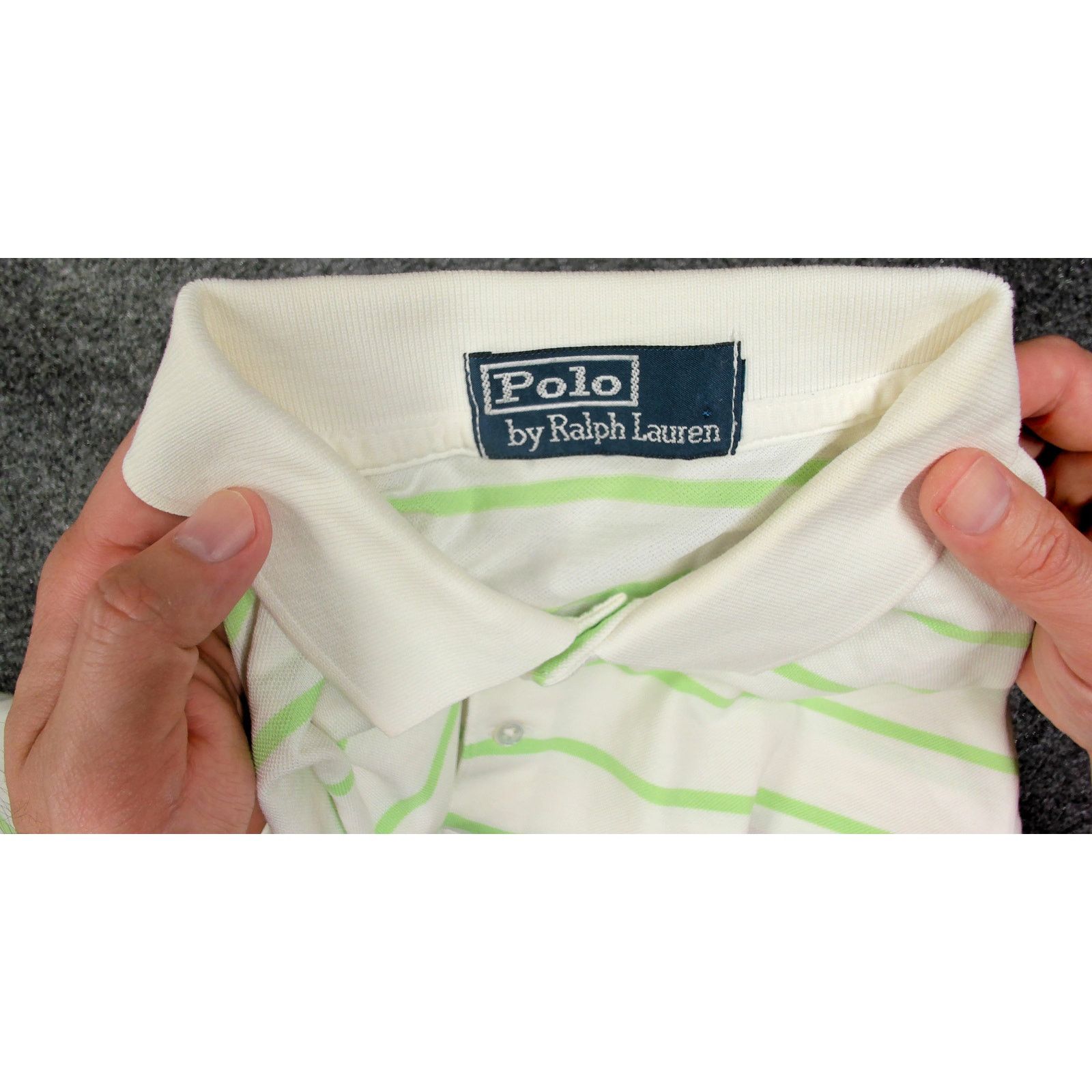 Polo Ralph Lauren Polo Ralph Lauren Vintage Y2K Lime Green Striped Baggy Polo Size US L / EU 52-54 / 3 - 8 Thumbnail