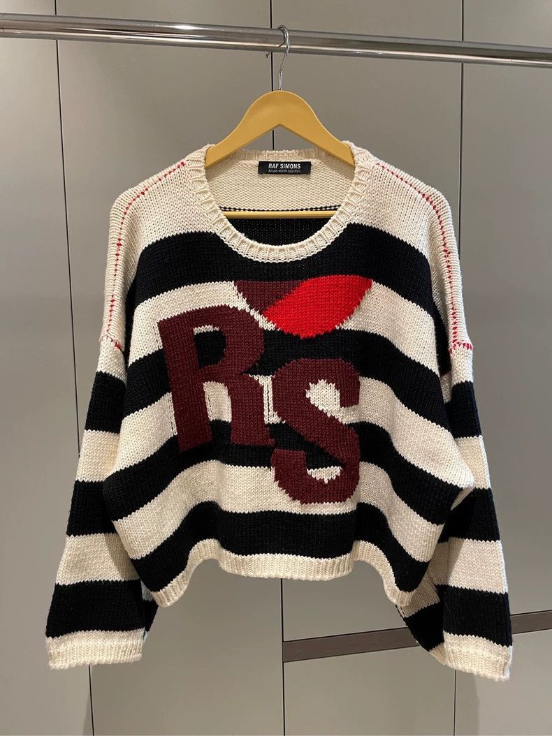 Raf Simons Black and White Striped Sweater-2506