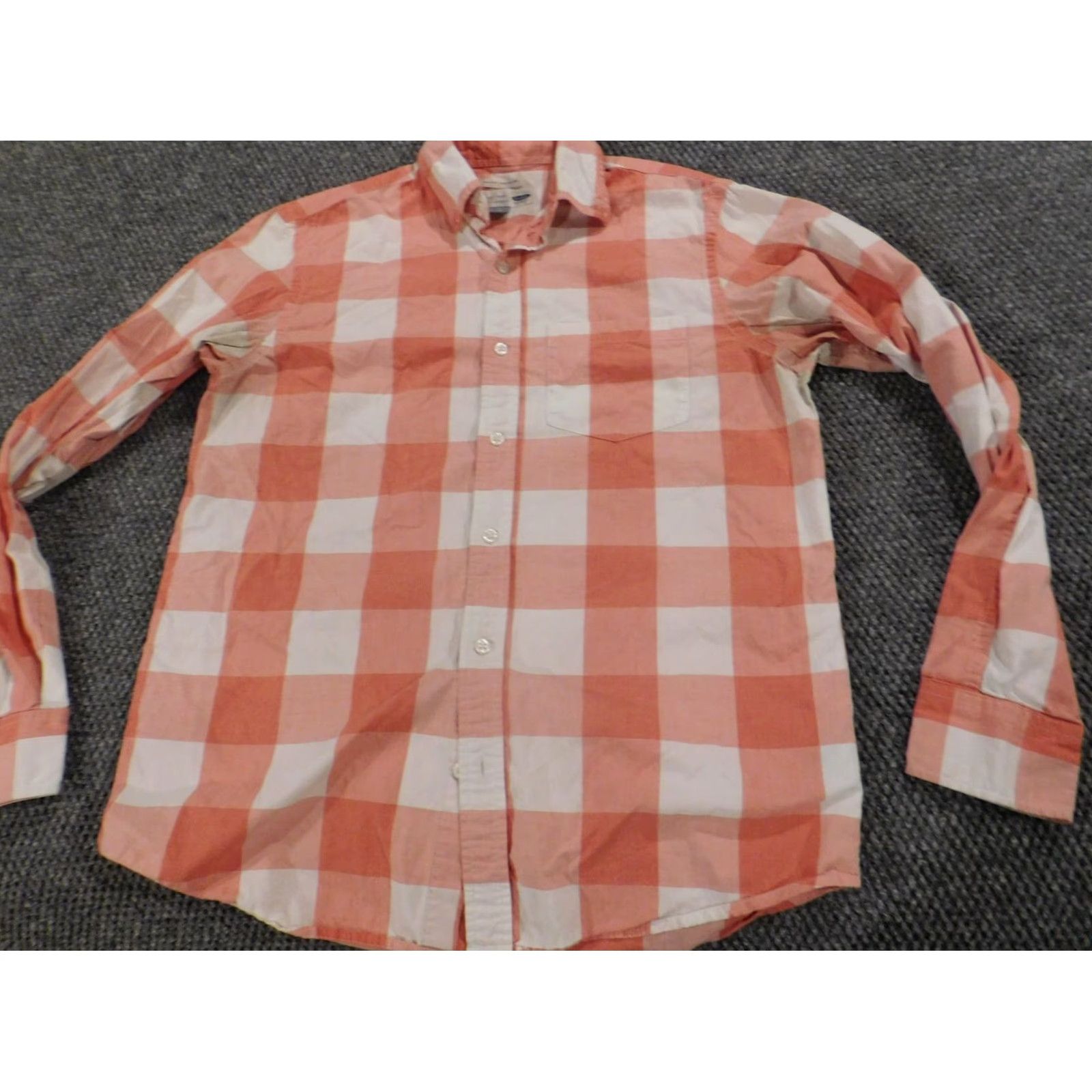 Old Navy Old Navy Shirt Small Plaid Button-Down Slim Orange Short Sleeve Mens Size US S / EU 44-46 / 1 - 3 Thumbnail