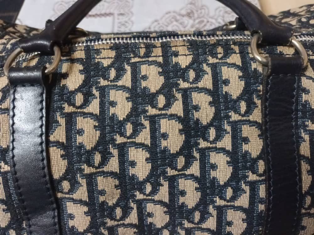 Christian Dior Monsieur Vintage 80s Christian Dior Beige Trotter Monogram Duffle Bag Size ONE SIZE - 8 Thumbnail
