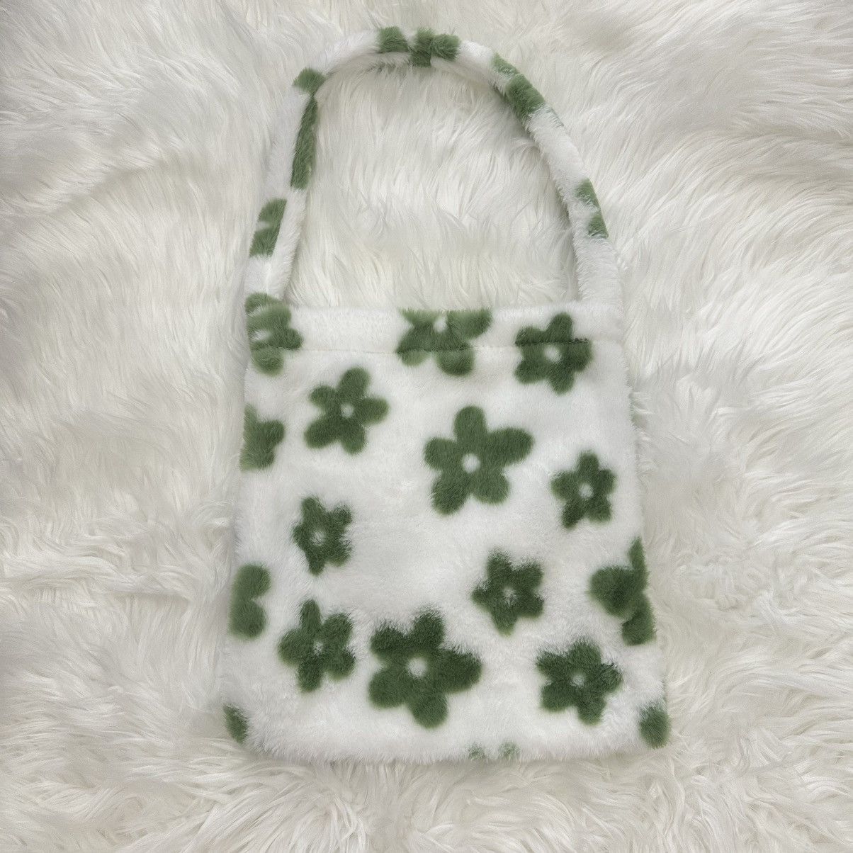 Other Green flower fluffy tote bag Size ONE SIZE - 2 Thumbnail