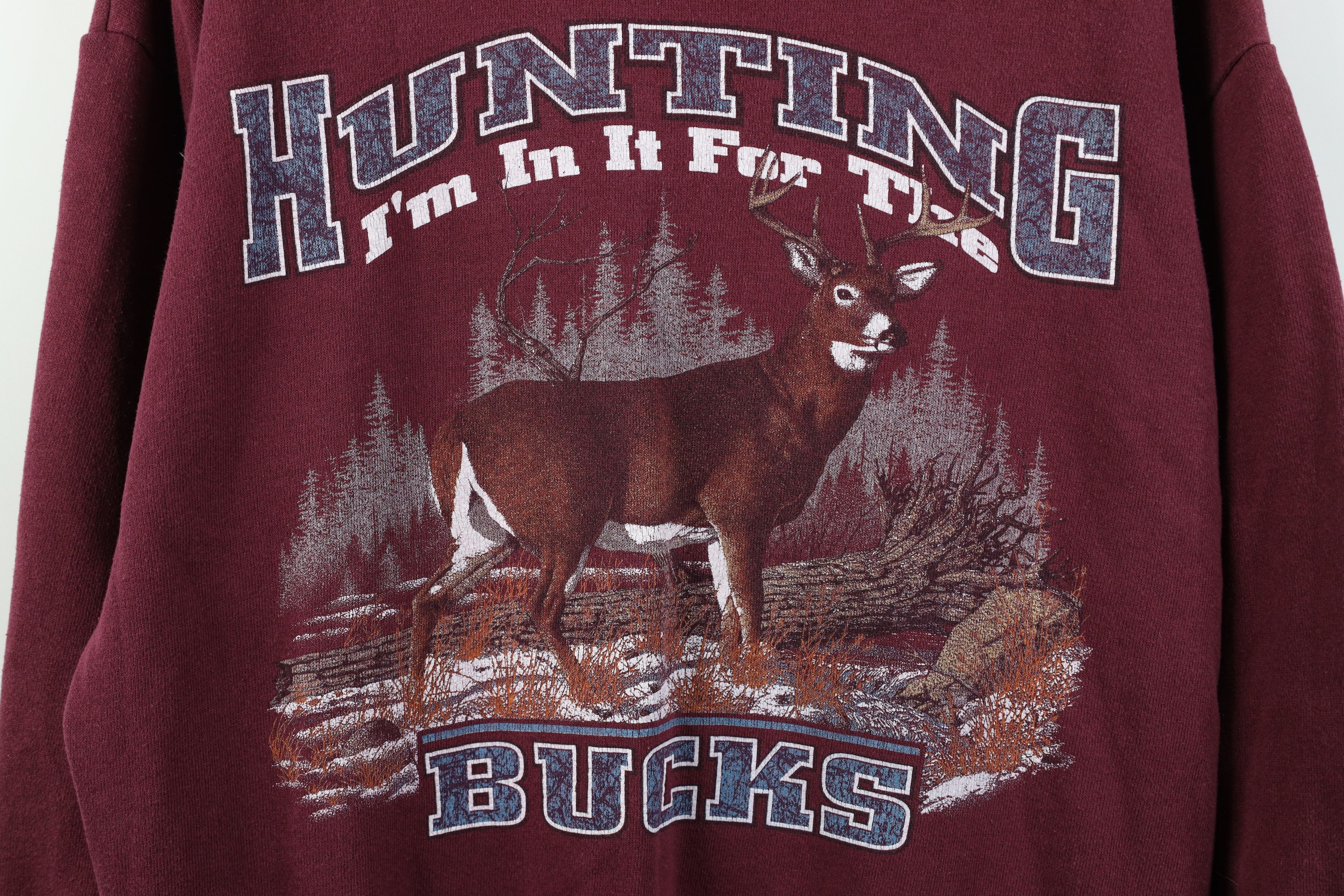 Vintage Vintage 90s Streetwear Deer Buck Crewneck Sweatshirt Size US L / EU 52-54 / 3 - 4 Thumbnail
