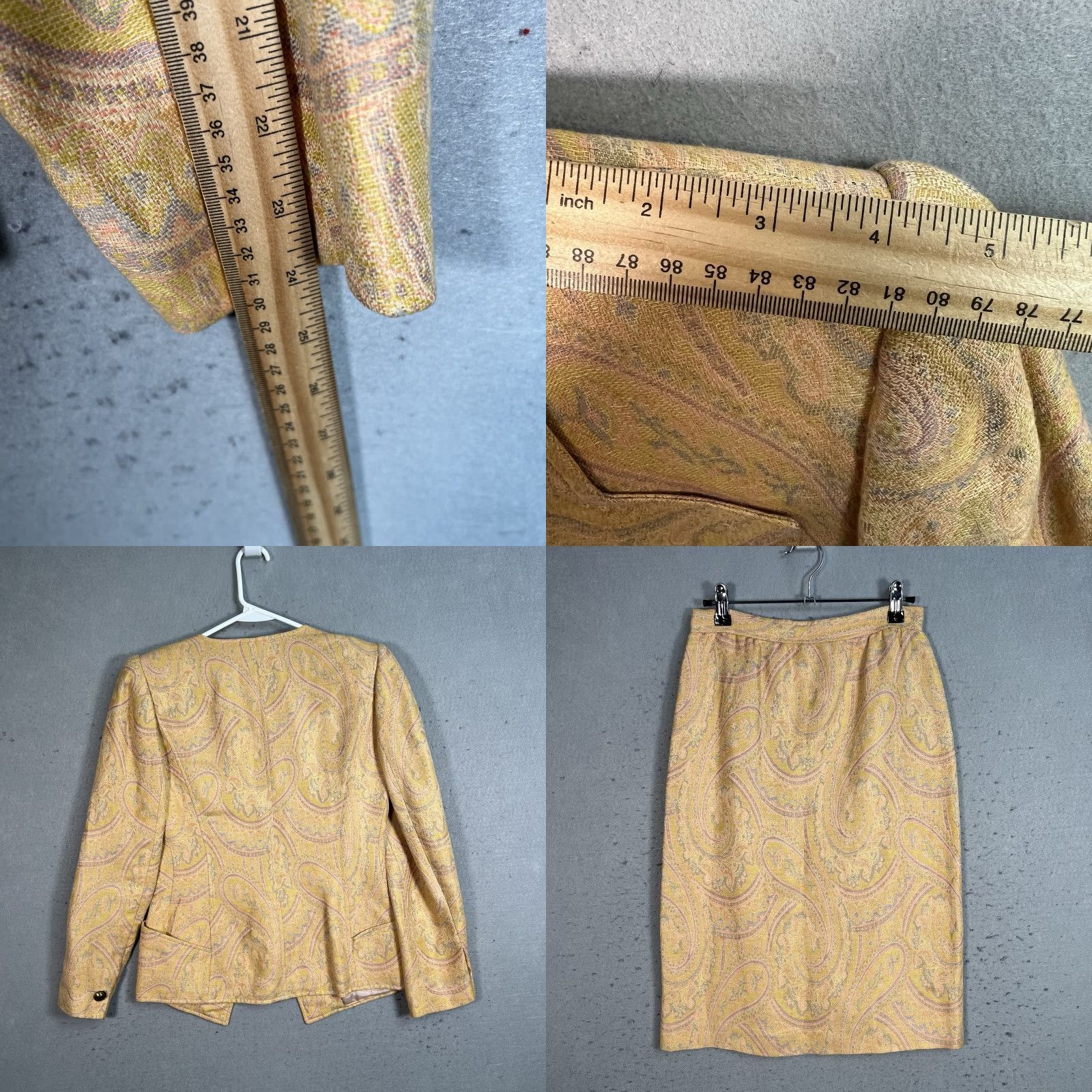 Vintage VINTAGE Ungaro Paisley Suit Set Blazer Skirt Women’s 40 / 6 Yellow Italy Size 27" / US 4 / IT 40 - 8 Thumbnail