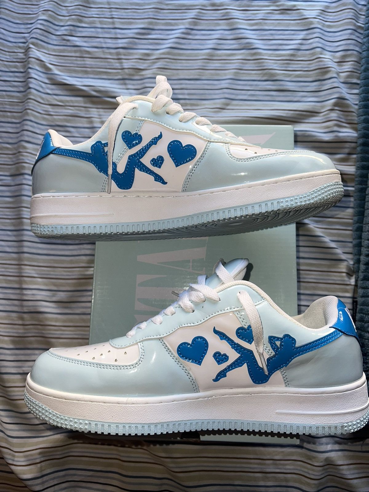 image of Enternostalgia Af1 “Patent Leather Lo” Shoes in Blue, Men's (Size 10)
