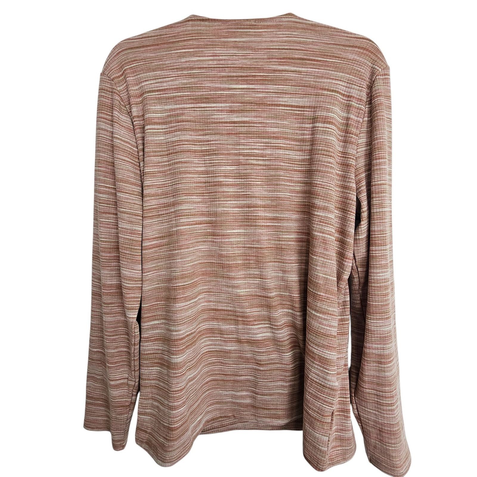 Loft Loft Womens Surplice Top Size XLStriped Stretch Career Corp Size XL / US 12-14 / IT 48-50 - 9 Thumbnail