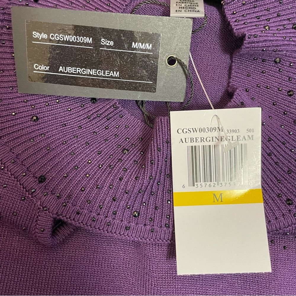 Other NWT New Cable & Gauge Aubergine Cut Out Long Sleeve Embelli Size M / US 6-8 / IT 42-44 - 6 Thumbnail
