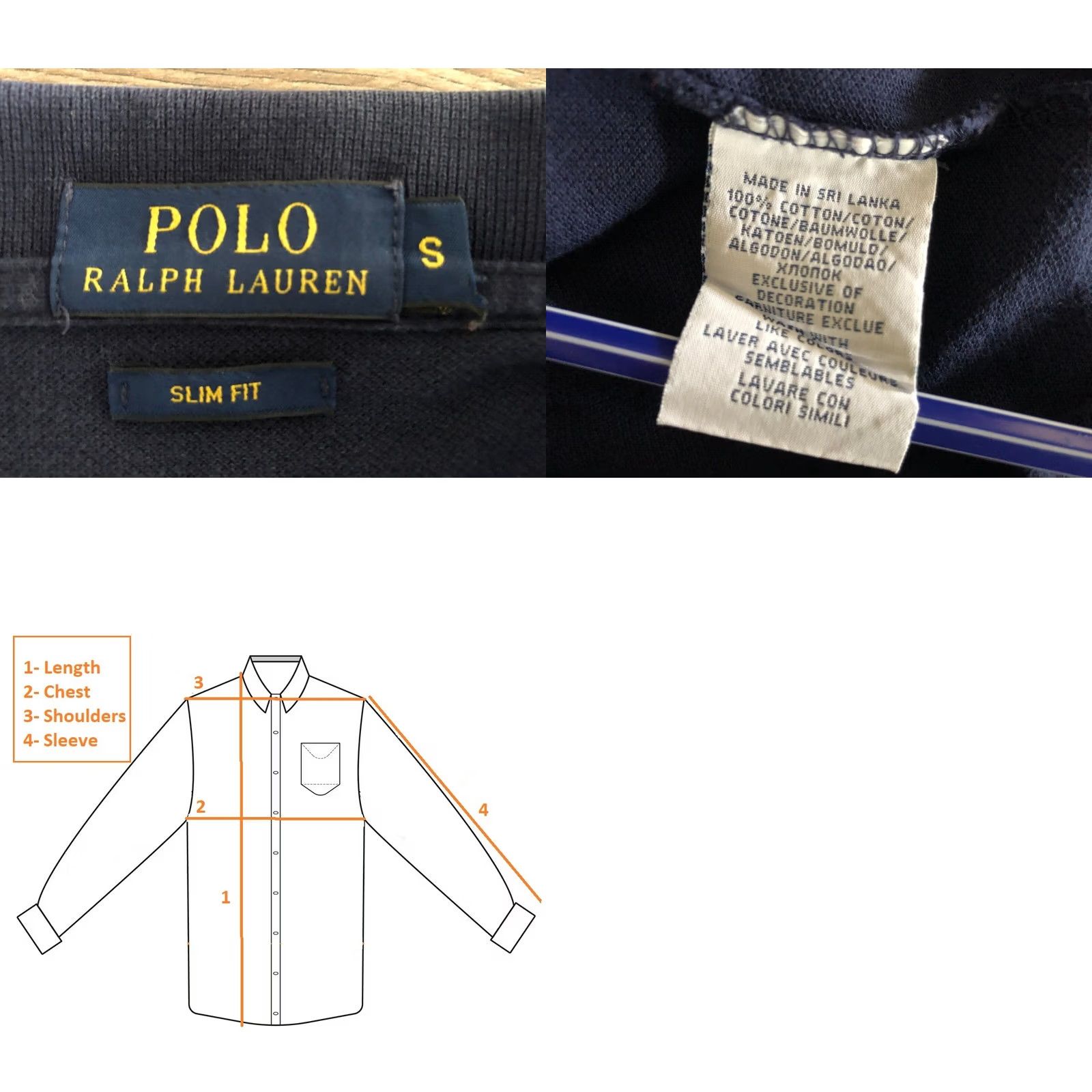 Ralph Lauren Ralph Lauren Polo Men's S Cotton Dark Blue Polo Shirt Slim Fit Short Sleeve Embroidered Logo Size US S / EU 44-46 / 1 - 8 Thumbnail