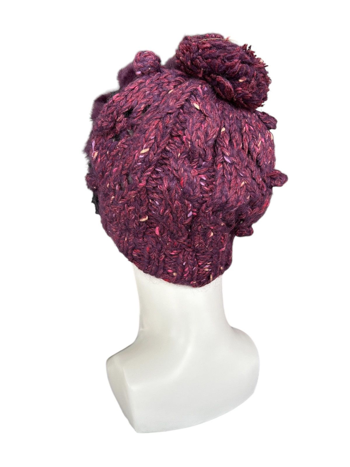 Japanese Brand × Kapital × Vintage Crochet Knitted fur Beanie Hats Punk Bondage Style🎌☠️☠️ Size ONE SIZE - 3 Thumbnail