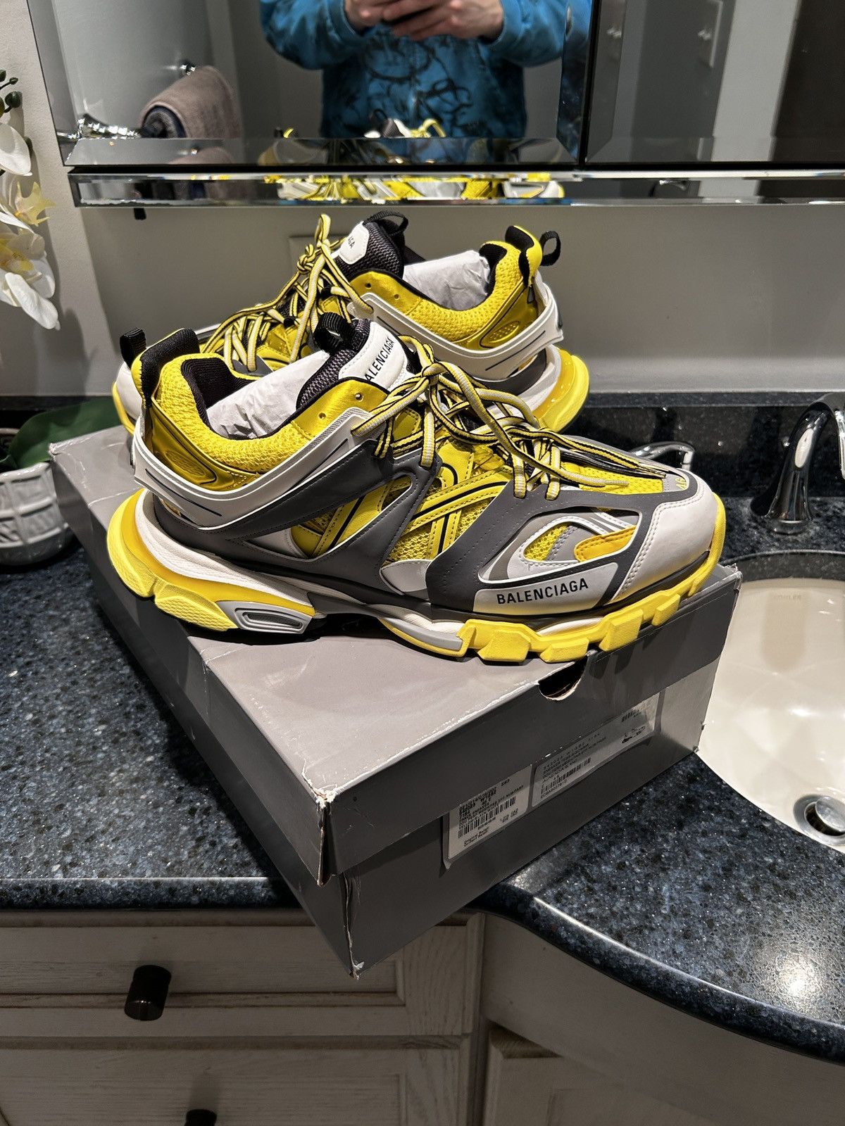 Balenciaga Balenciaga Track Runner Grey Yellow Size 46 13US Grailed