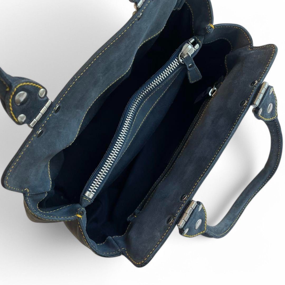 Miu Miu Miu Miu - Handbag Yellow Navy Leather Shoulder Bag Size ONE SIZE - 5 Thumbnail