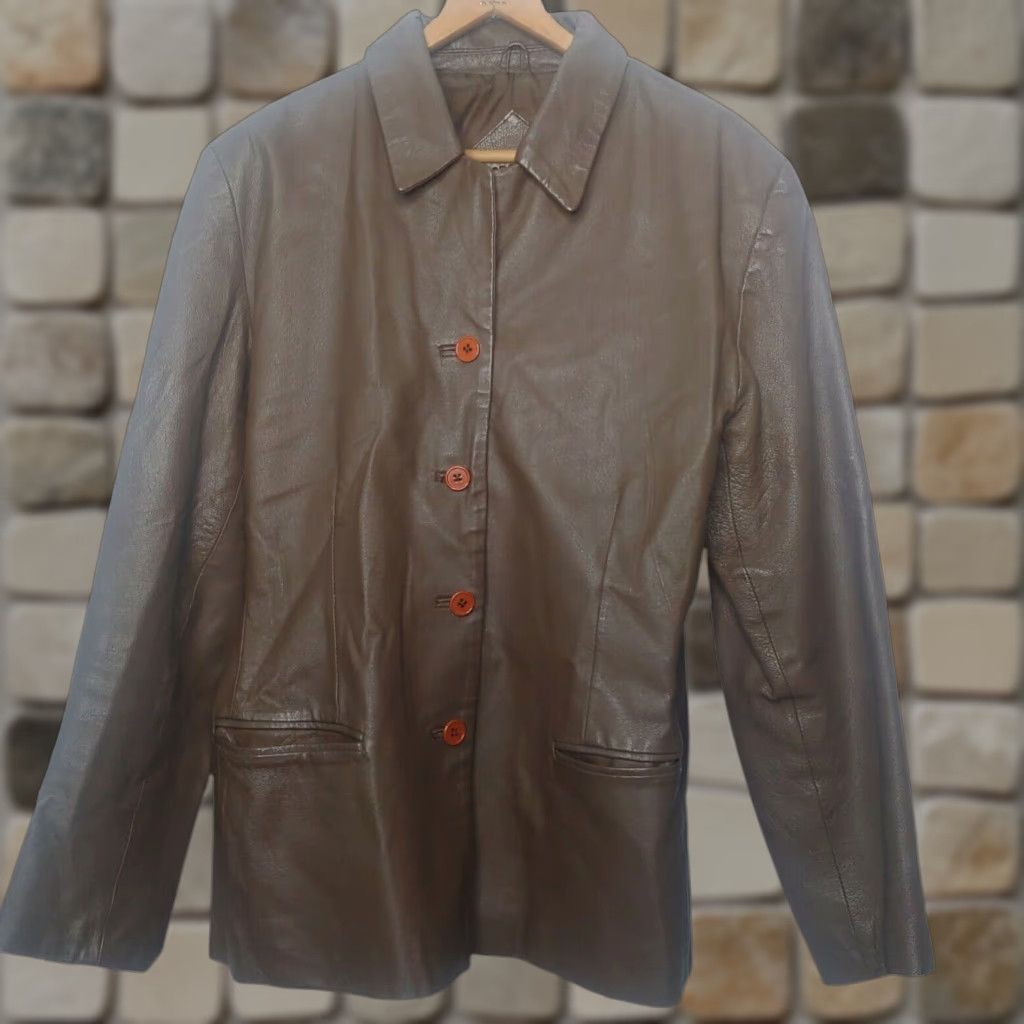 Vintage VINTAGE Forenza Leather Jacket Women - Jacket - L - Brown - 90s Retro, Collared Button-Up, Mid-Length, Dry Clean Only, Casual Wear Size L / US 10 / IT 46 - 1 Thumbnail