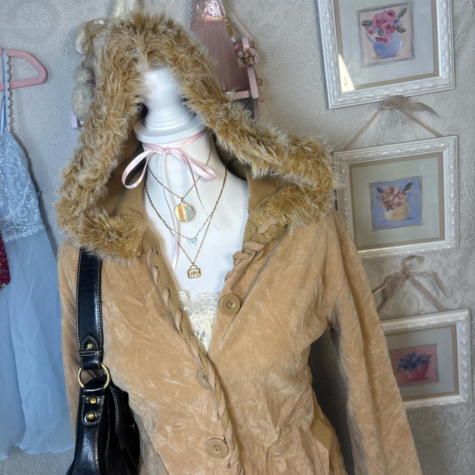Other vintage soft faux fur button up jacket Size L / US 10 / IT 46 - 3 Thumbnail