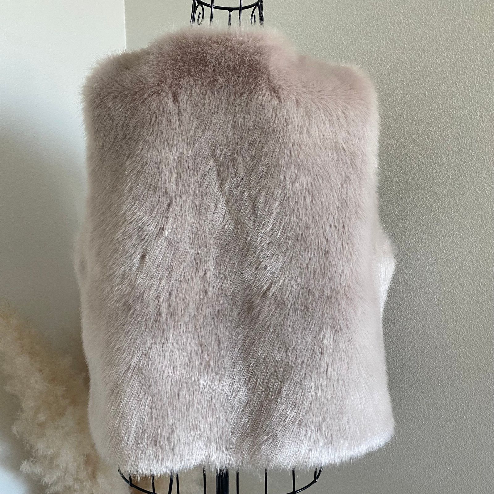 Skies are blue faux fur vest sales