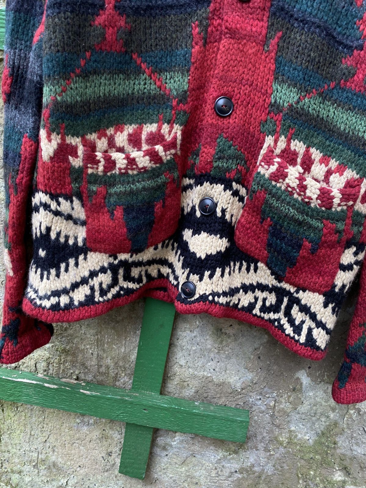 Ralph Lauren Double RRL Ralph Lauren Aztec Hand Knit Wool Cardigan Size US M / EU 48-50 / 2 - 3 Thumbnail