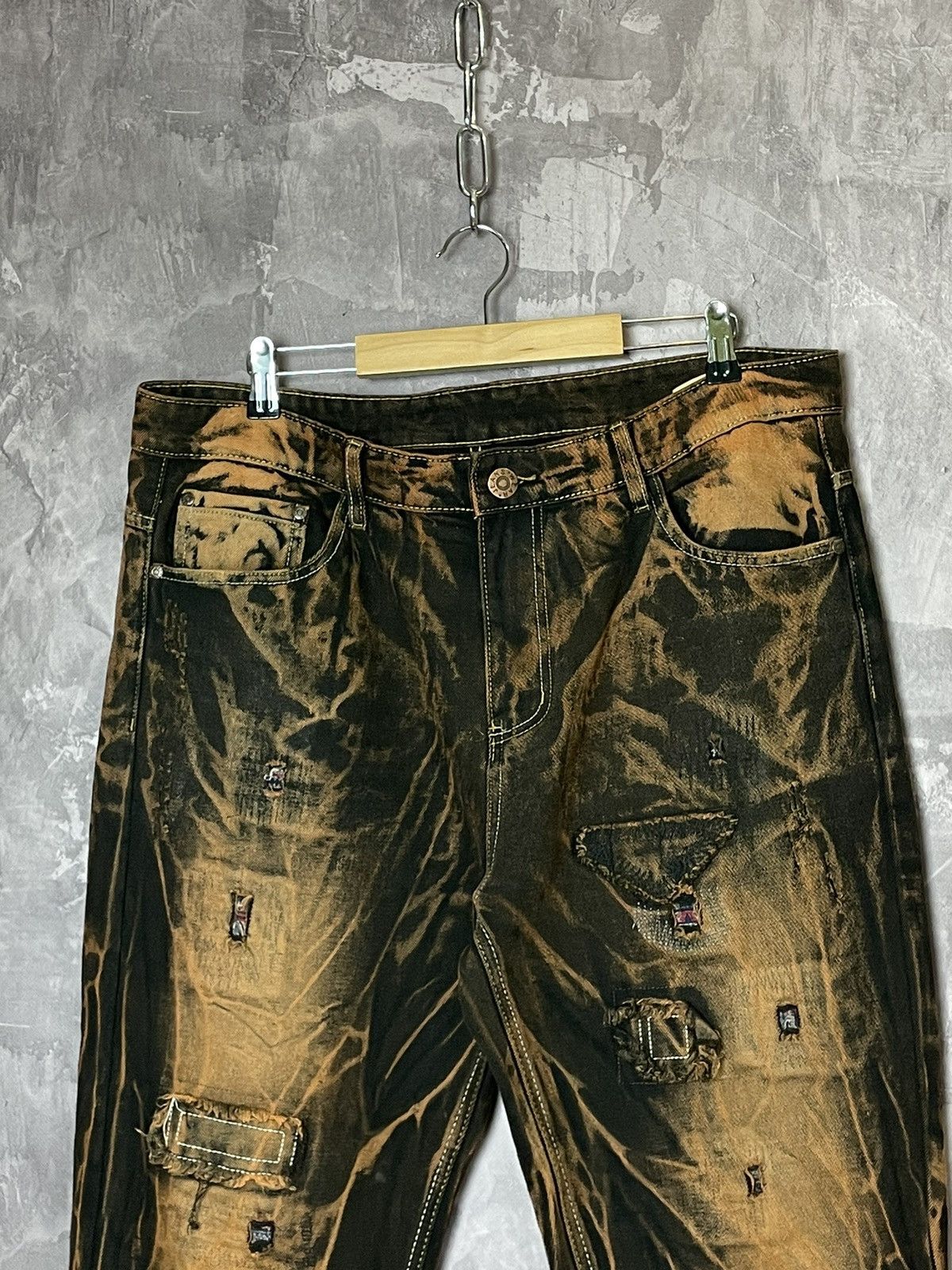 Japanese Brand × Vintage Vintage Baggy Y2K Crazy Dyed Brown Jeans Jaded London Style Size US 38 / EU 54 - 3 Thumbnail