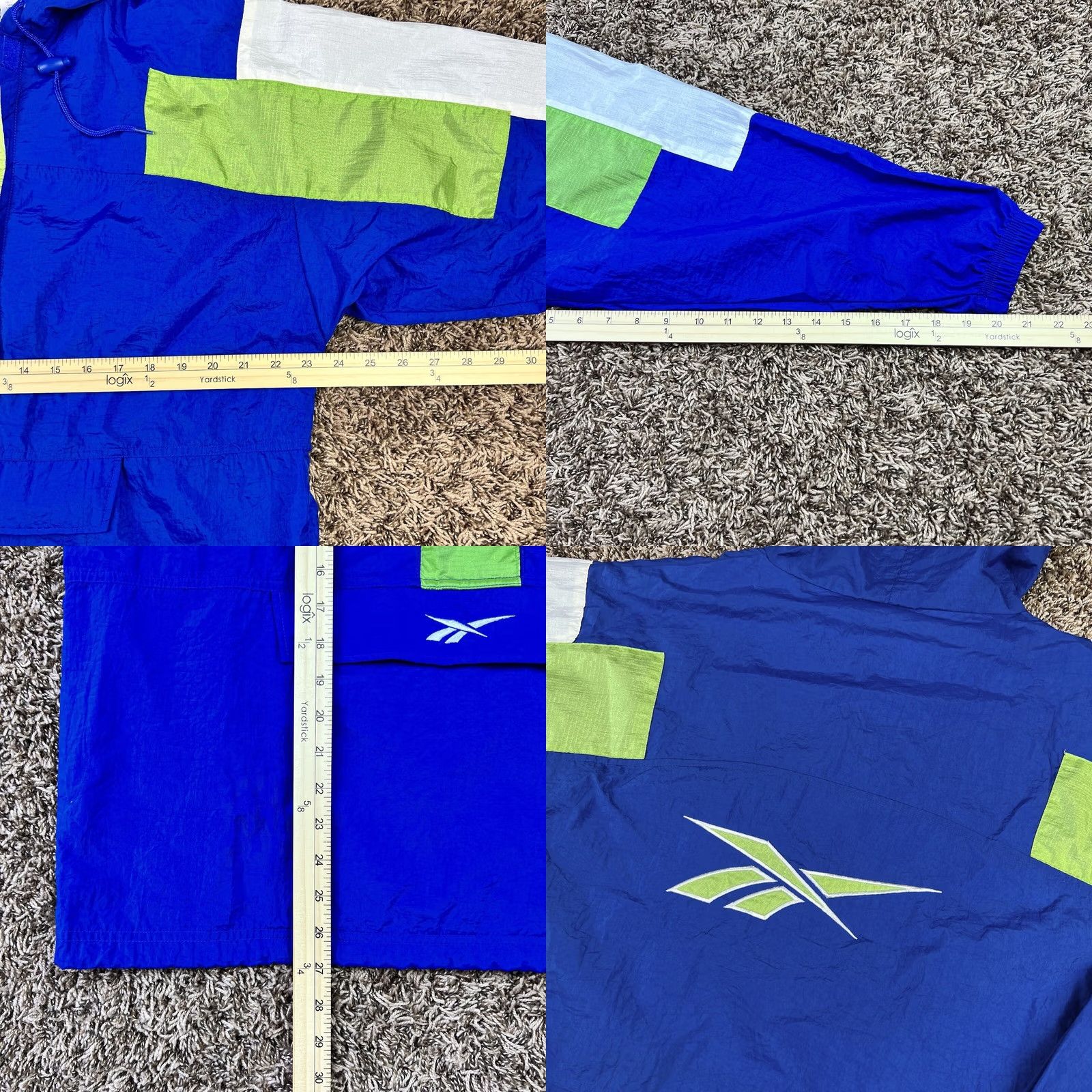 Reebok VINTAGE Reebok Embroidered Hoodie Track Jacket Windbreaker Jacket Mens M Blue 90s Vintage Windbreaker Lightweight Pockets Hooded Zip Pockets Size US M / EU 48-50 / 2 - 8 Thumbnail