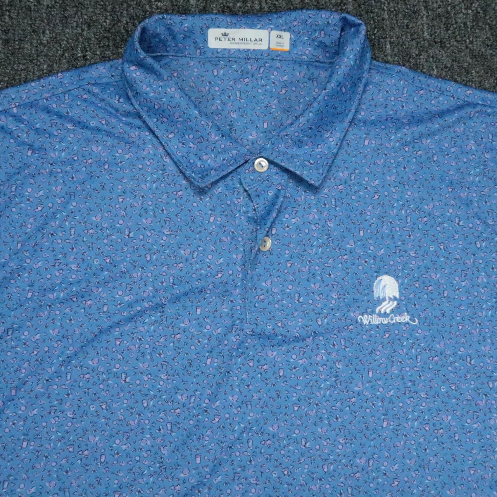 Peter Millar New title: Peter Millar Shirt Mens XXL Blue Featherweight Printed Citrus Performance Polo - Pre-Owned - Athletic Size US XXL / EU 58 / 5 - 2 Thumbnail
