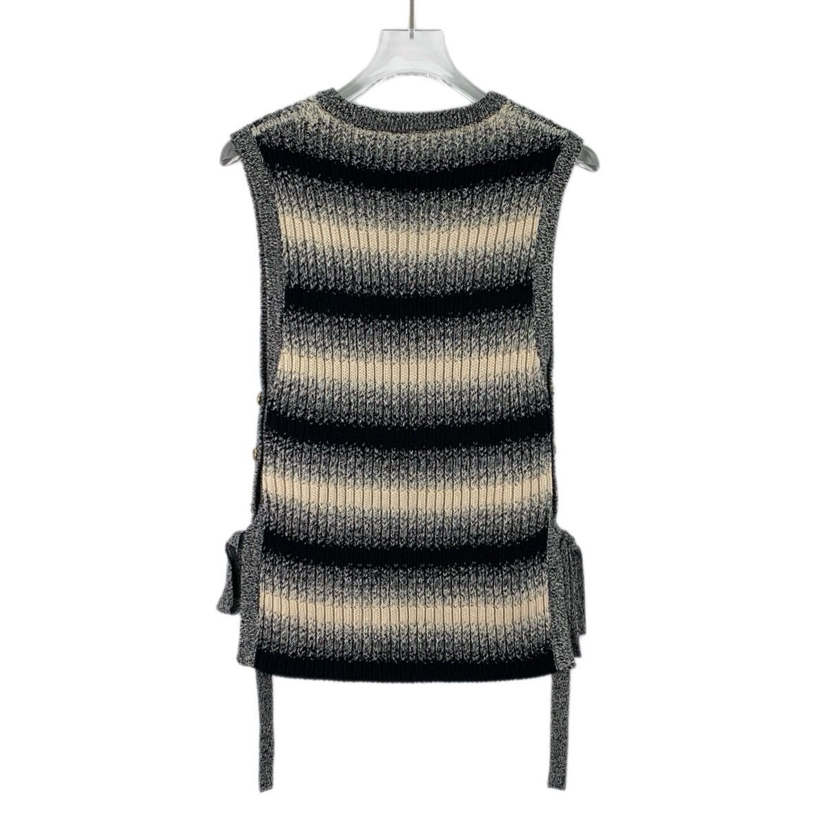 Dior Dior Dark Grey Side Button Tie Design V-neck Knit Vest K26WX Size XS / US 0-2 / IT 36-38 - 2 Thumbnail