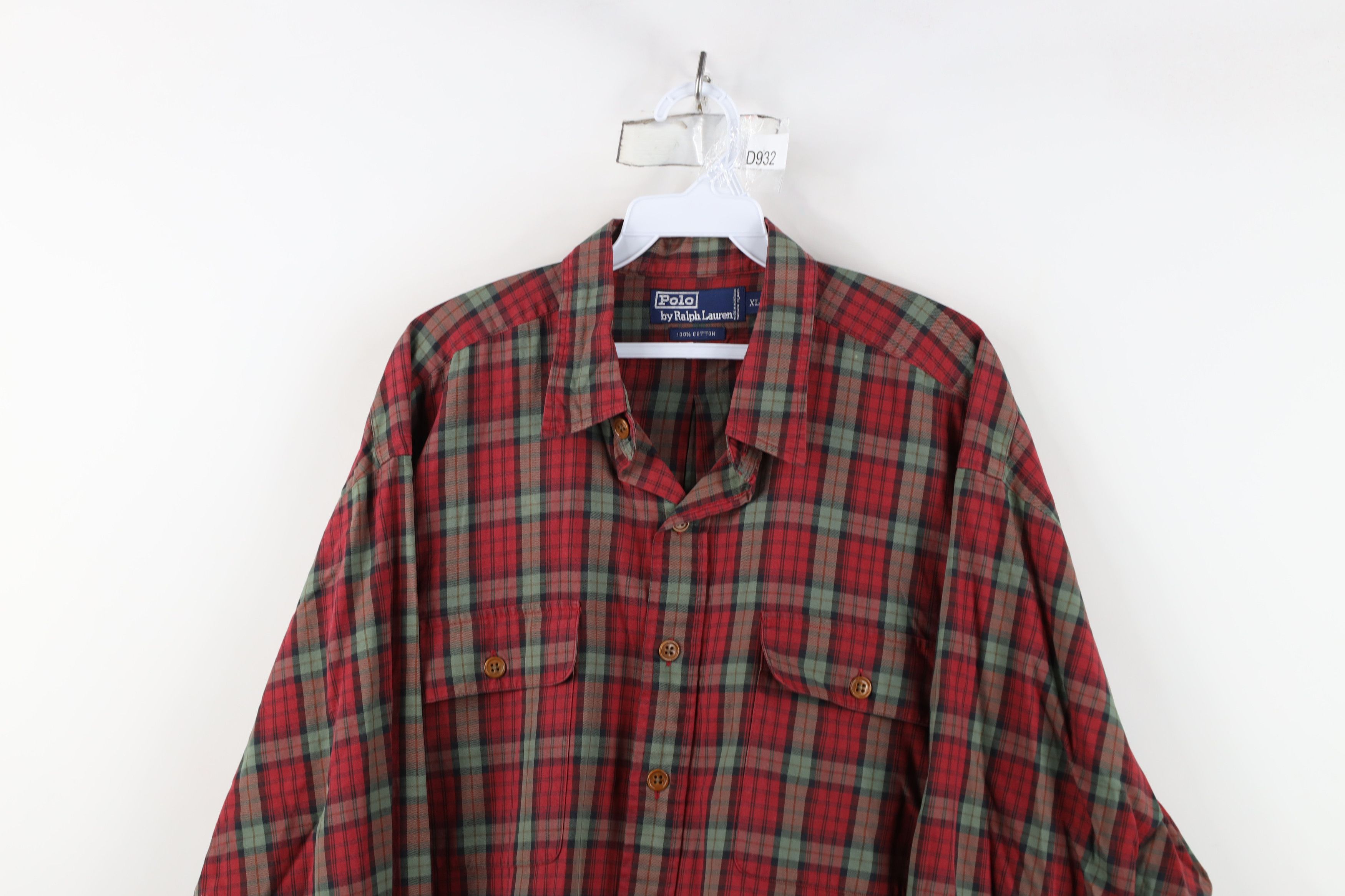 Ralph Lauren Vintage 90s Ralph Lauren Pocket Collared Button Shirt Plaid Size US XL / EU 56 / 4 - 2 Thumbnail