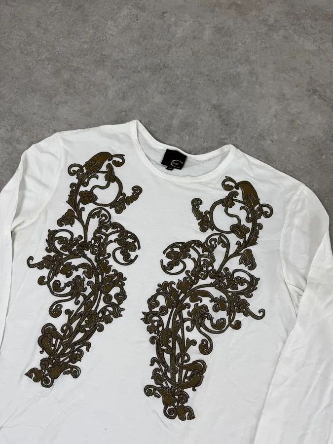 Just Cavalli 2000s Cavalli Ornament White Longsleeves Size US M / EU 48-50 / 2 - 5 Thumbnail