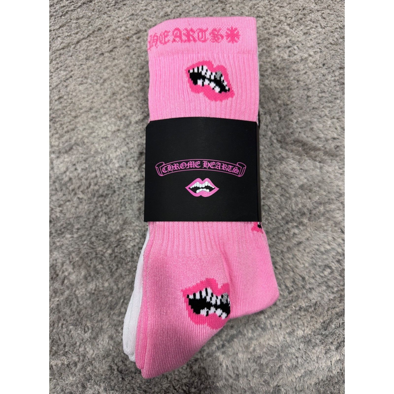 Chrome Hearts Chrome Hearts Matty Boy Chomper Pink Black White Lips Size ONE SIZE - 9 Thumbnail