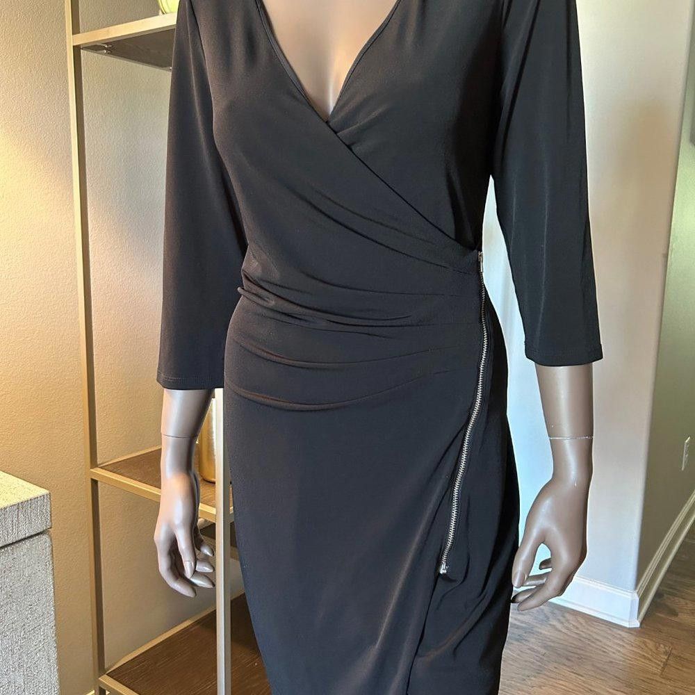 Express Express Black Dress with Exposed Side Zipper/Slit Size M / US 6-8 / IT 42-44 - 3 Thumbnail