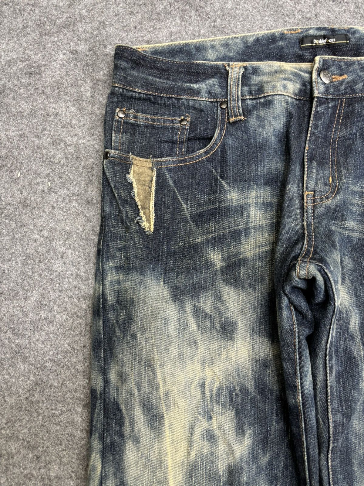 Japanese Brand 💥90s Style💥doublefocus Sick Fades Denim F591 Size US 35 - 5 Thumbnail