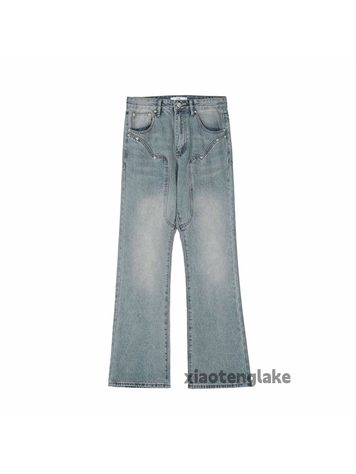 Jean × Vintage washed faded cleanfit yuppie carpenter flared jeans Size US 32 / EU 48 - 3 Thumbnail