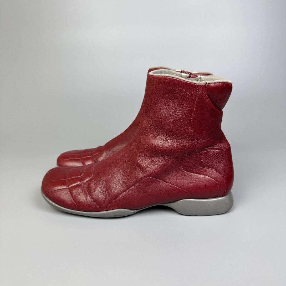 Prada Prada - Red Leather Sports Ankle Boots Size US 9 / IT 39 - 4 Thumbnail