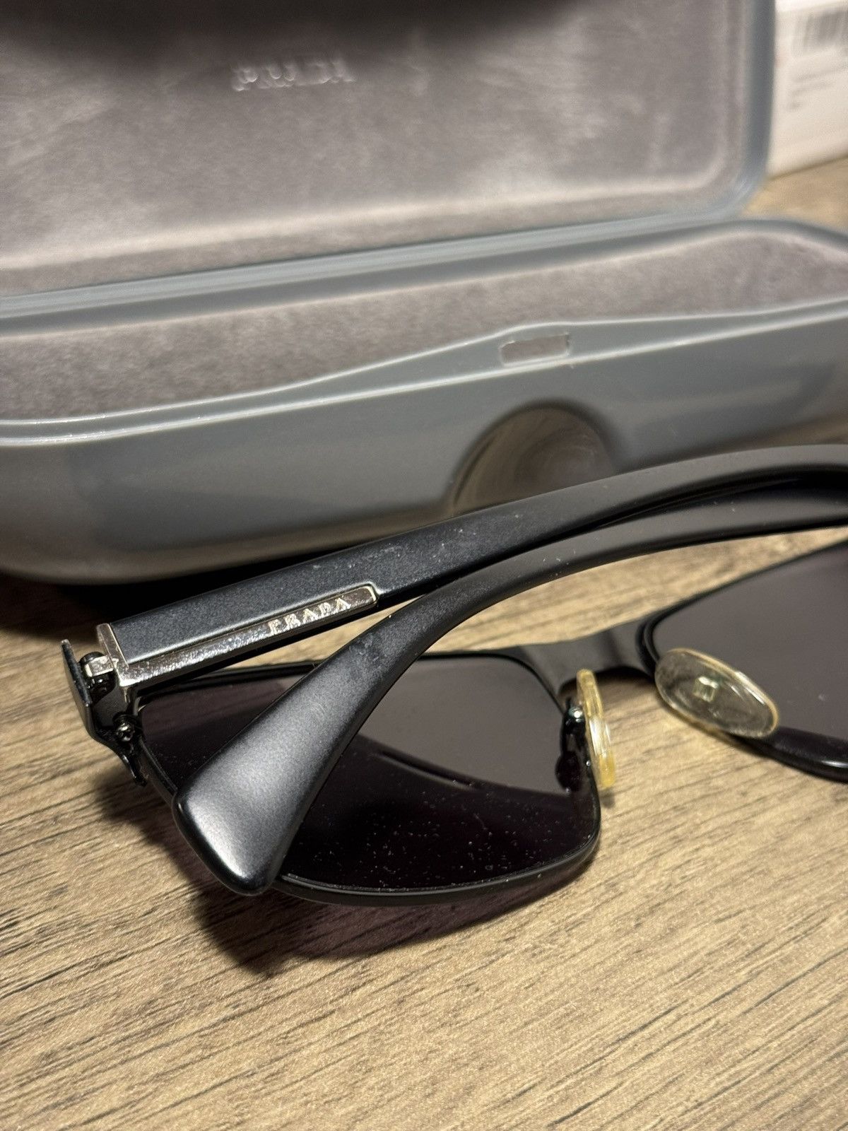 Prada Prada SPR 510 Black Rectangular Sunglasses w/ Case Size ONE SIZE - 5 Thumbnail