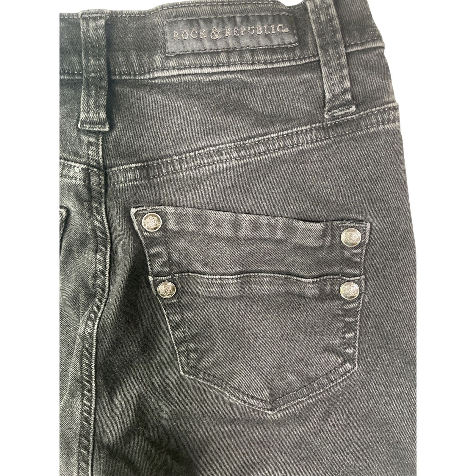 Rock & Republic Rock & Republic High Roller Women's Size 24”Black Denim Size 24" / US 00 / IT 34 - 4 Thumbnail
