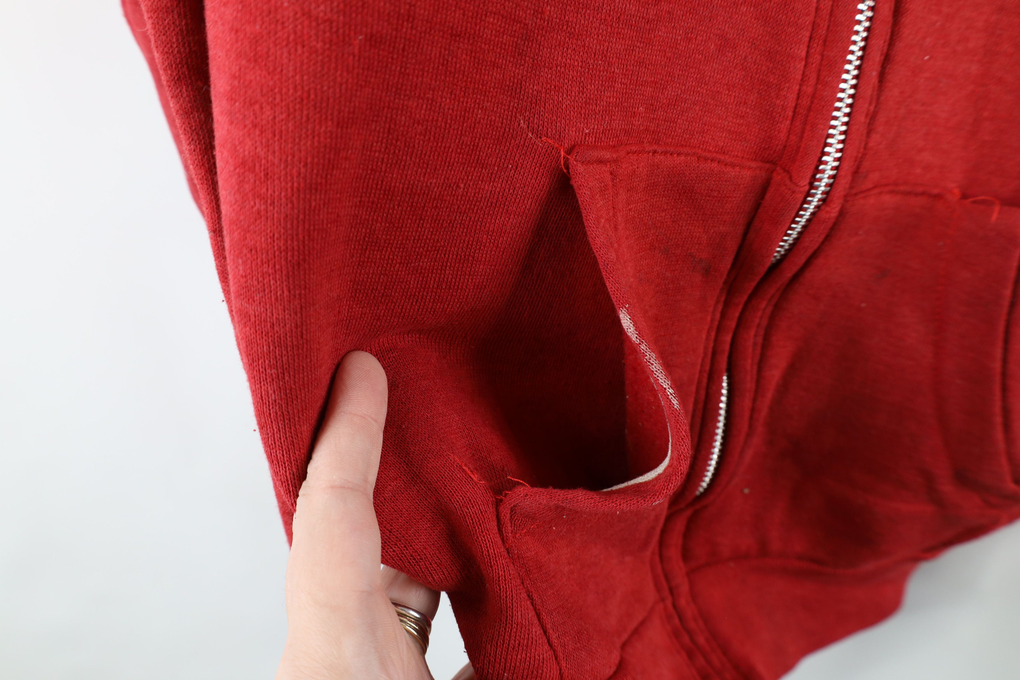 Vintage Vintage 70s Streetwear Full Zip Hoodie Sweatshirt Red USA Size US L / EU 52-54 / 3 - 7 Thumbnail