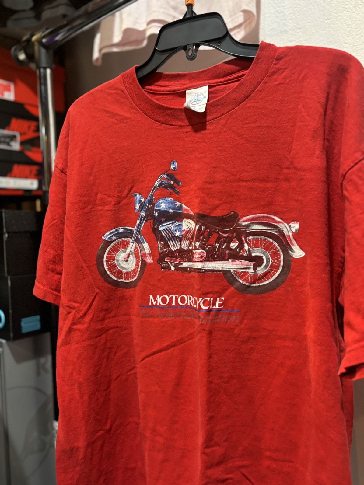 Vintage Red Vintage American Motorcycle Tee Size US XL / EU 56 / 4 - 1 Thumbnail