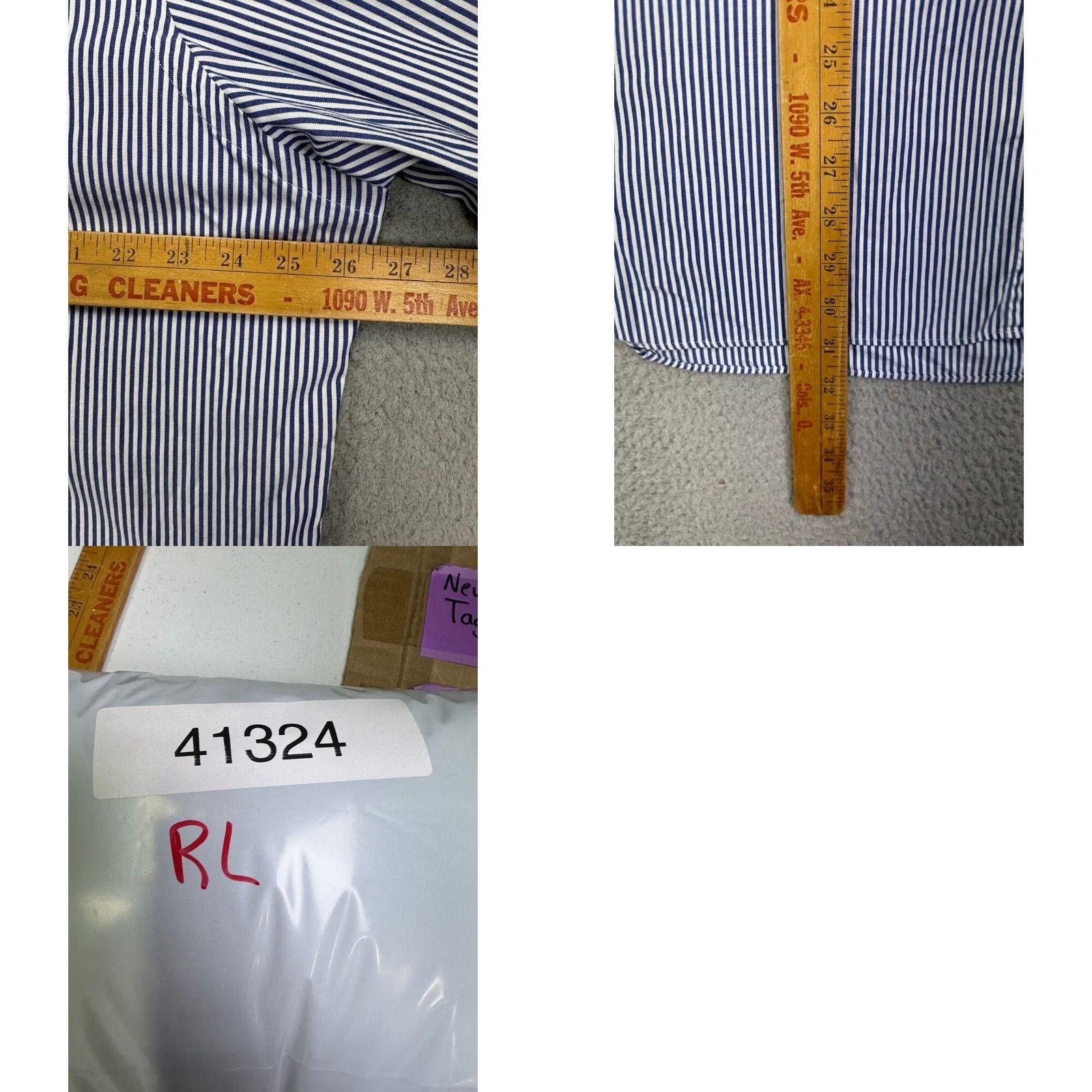 Ralph Lauren Ralph Lauren Shirt Men 17.5 36-37 Blue Pencil Striped Pony Dress Button Up Long Sleeve 100% Cotton Mens Size 48R - 8 Thumbnail