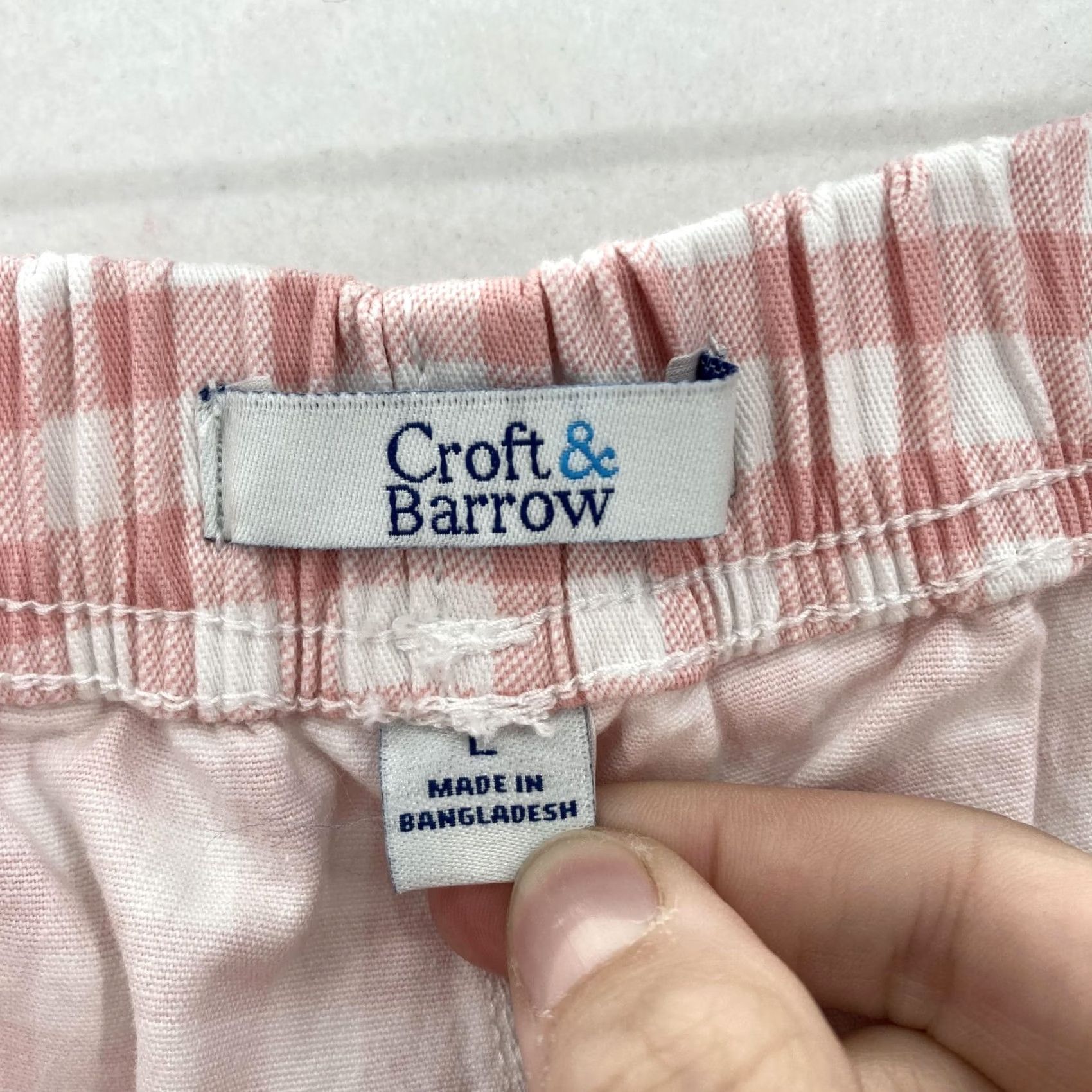 Croft & Barrow Croft & Barrow Capri Pants Womens Large Pink Gingham Skimmer Pull-On Mid Rise Size 36" / US 14 / IT 50 - 5 Thumbnail