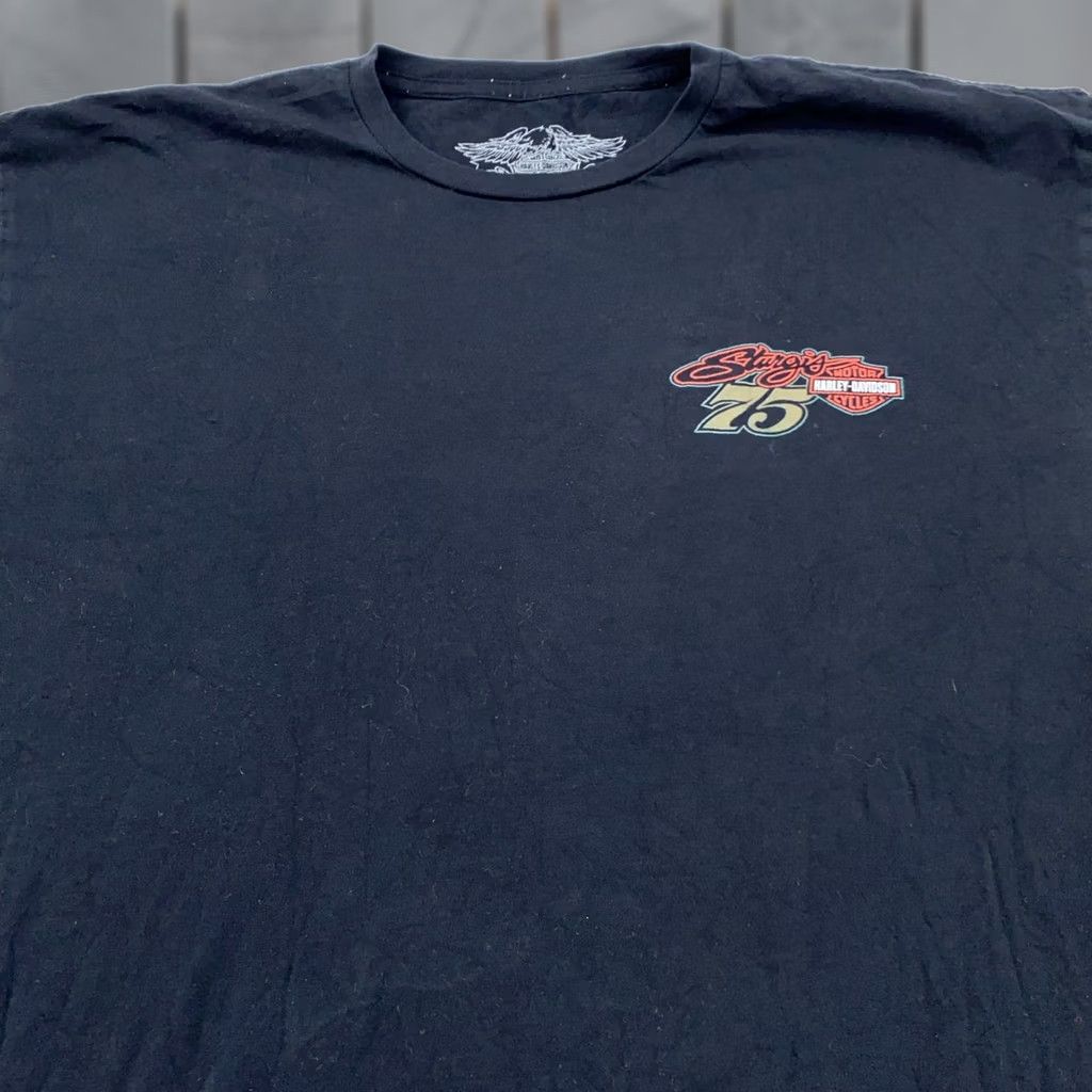 Harley Davidson Harley-Davidson Shirt Mens L Black Graphic Print 75th Anniversary Sturgis 2015 Tee Size US L / EU 52-54 / 3 - 1 Thumbnail