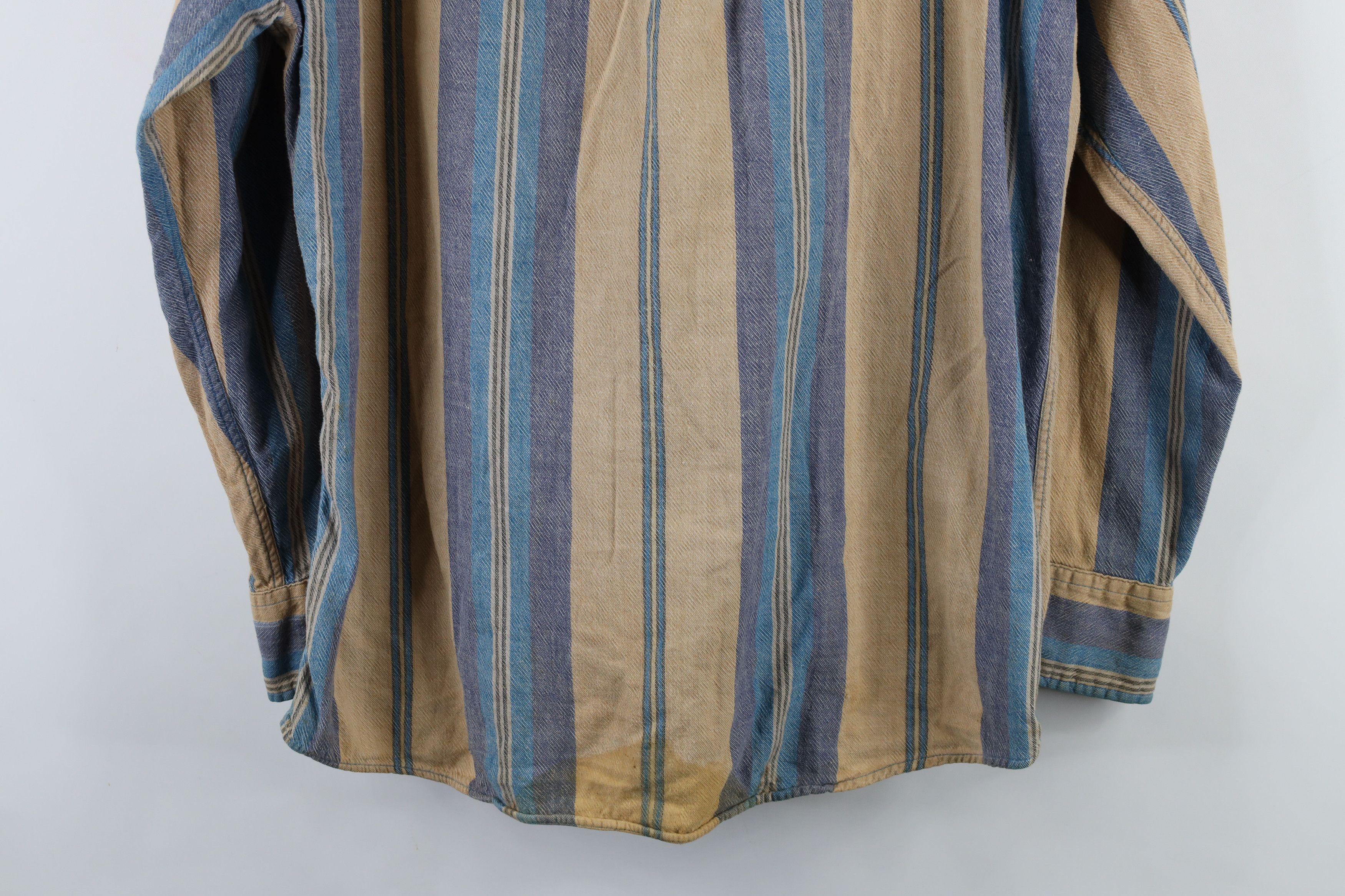 Vintage Vintage 90s Streetwear Striped Collared Button Down Shirt Size US L / EU 52-54 / 3 - 14 Thumbnail