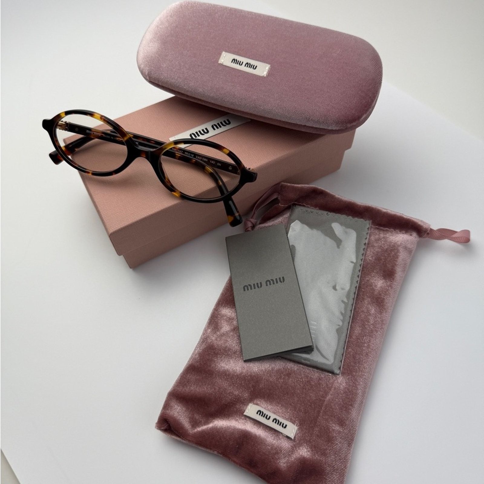 Miu Miu MIU MIU Eyeglasses MU04ZS VAU08N Havana/Clear Blue Light Size ONE SIZE - 10 Thumbnail