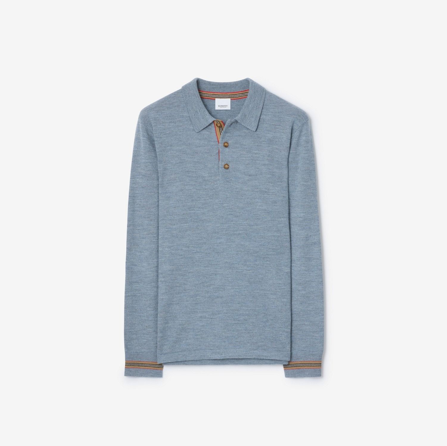 Burberry o1w1db10326 Long Sleeve Polo Shirt in Mid Blue Size US L / EU 52-54 / 3 - 1 Preview
