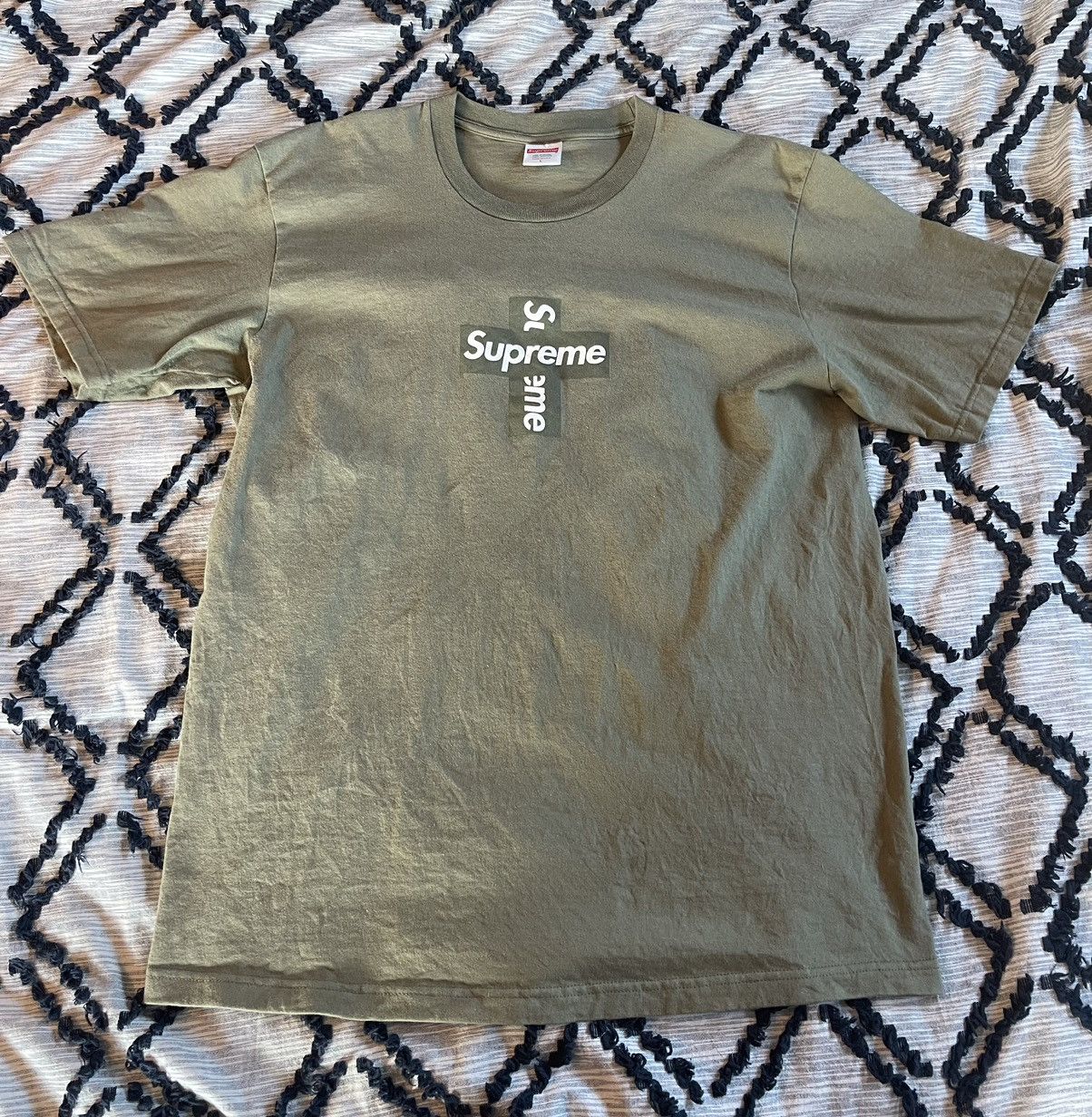 Supreme Supreme Cross Box Logo Tee Olive | Grailed 