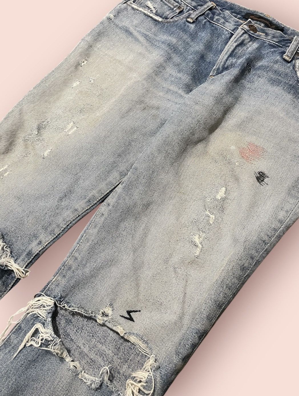 Undercover Undercover SS05 But Beautiful “Graffiti Patch” Denim Size US 31 - 2 Thumbnail