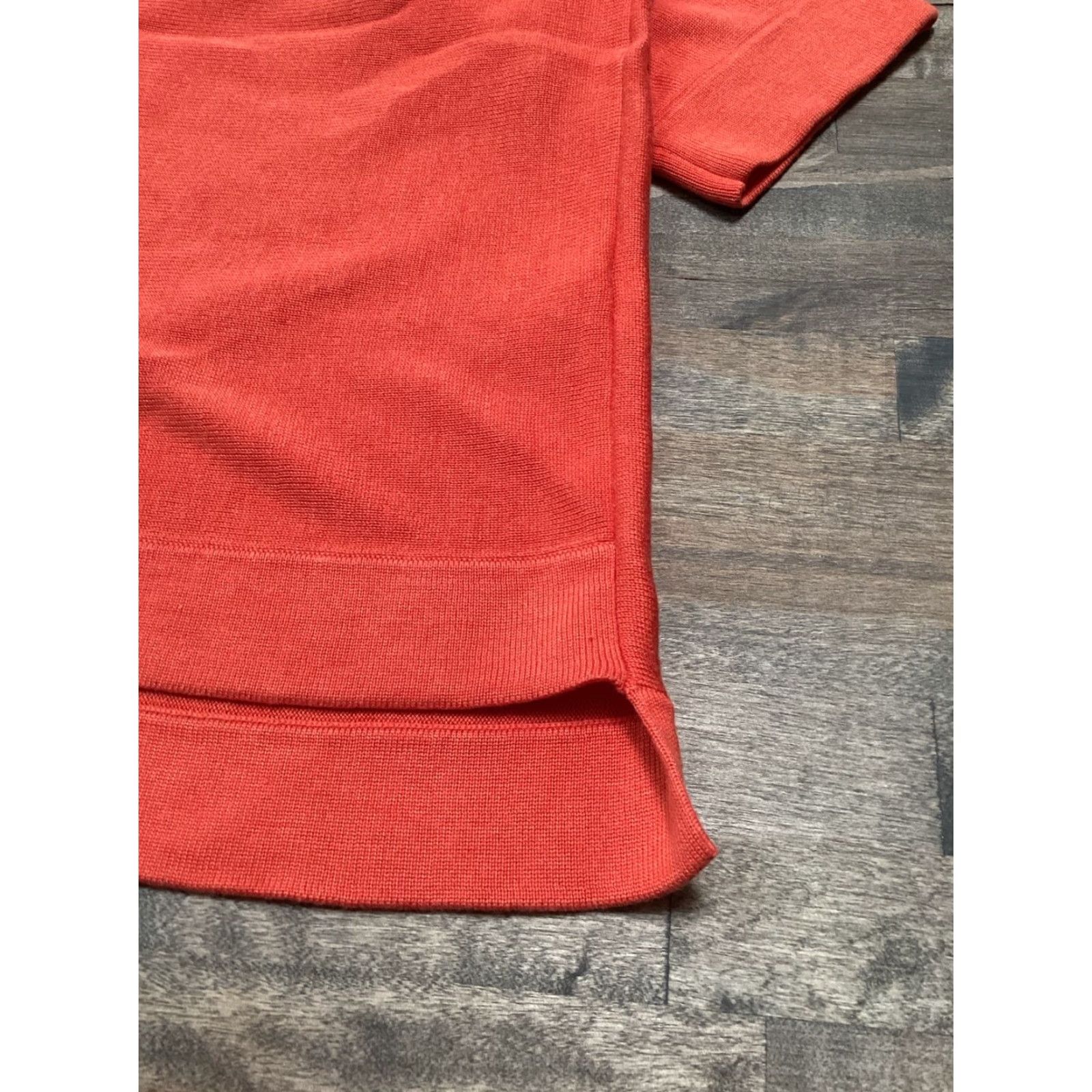 Eileen Fisher Eileen Fisher Knit Top Women S Orange Tencel Silk Blend Round Neck Short Sleeve Blouse Pullover Size S / US 4 / IT 40 - 5 Thumbnail