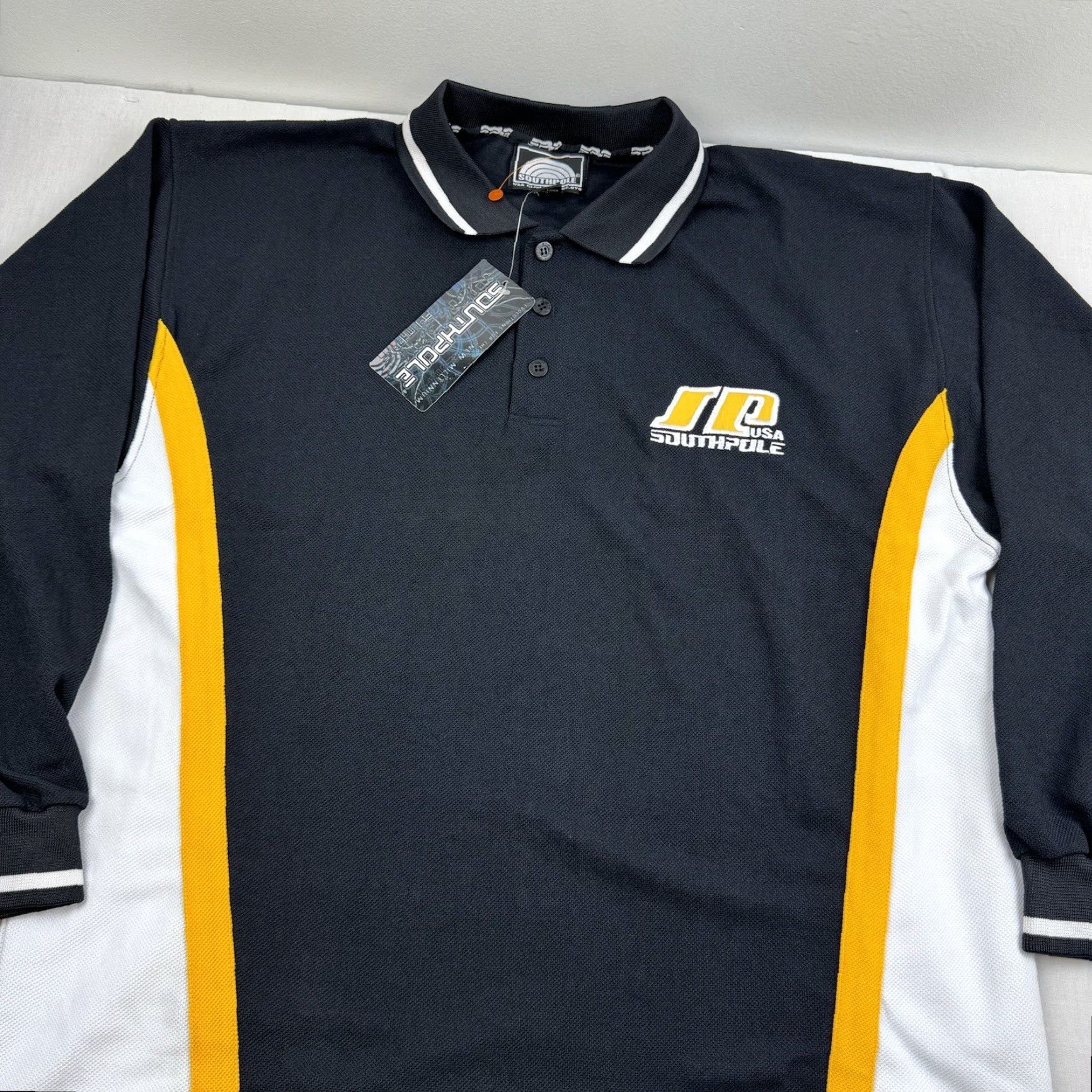 Southpole VINTAGE Southpole Polo Shirt Men XL Black Heavyweight Y2K 2000s Size US XL / EU 56 / 4 - 2 Thumbnail