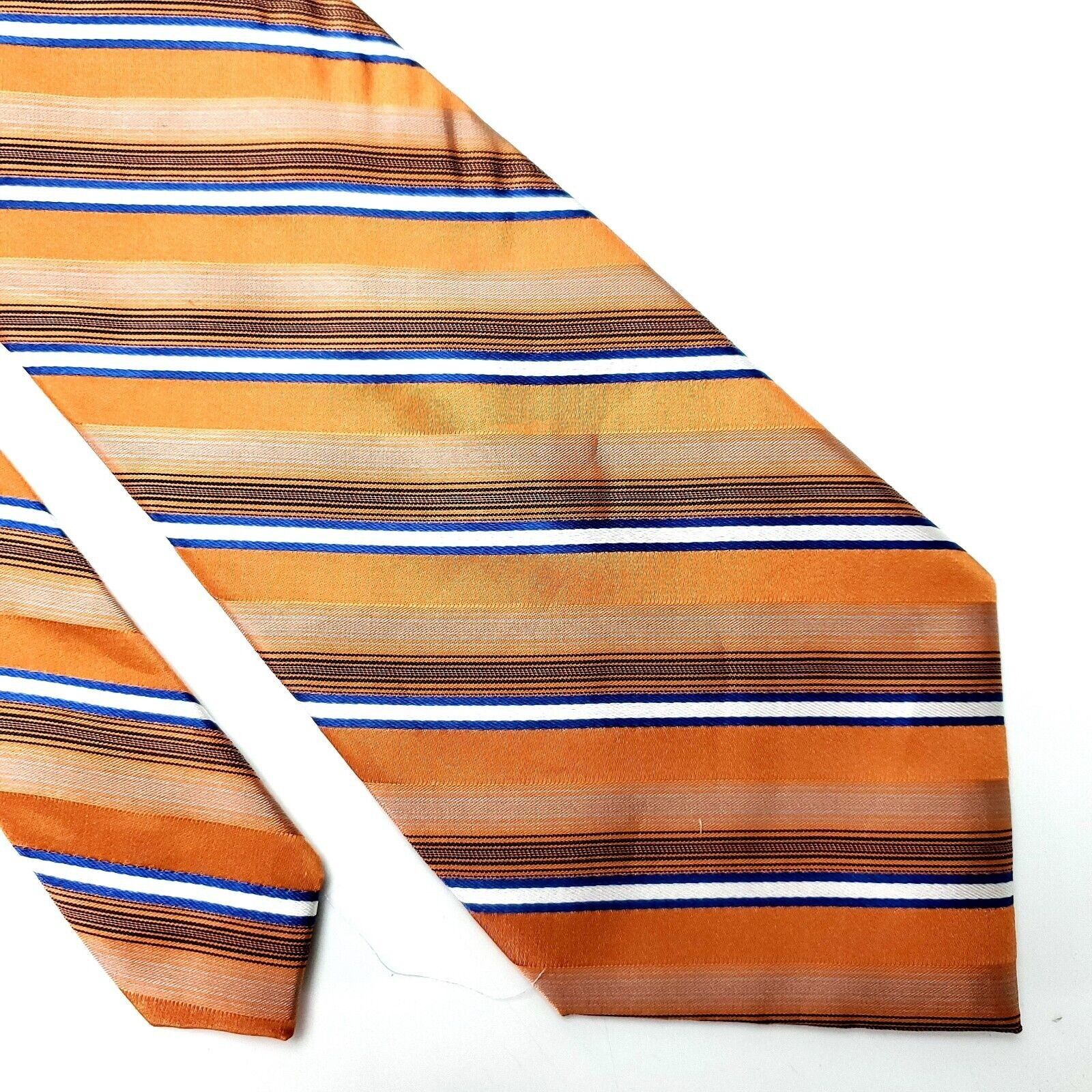 Pierre Cardin Pierre Cardin Silk Tie Woven Orange Striped Wide Size ONE SIZE - 1 Thumbnail